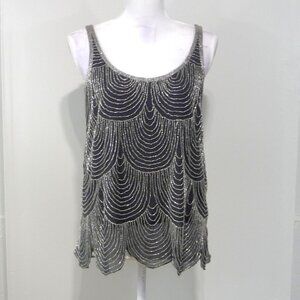 Joie Devani Beaded 100% Silk Tank MEDIUM